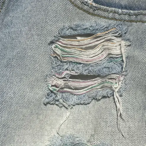 Kancan Estilo XS Distressed Pastel Thread Denim Cut