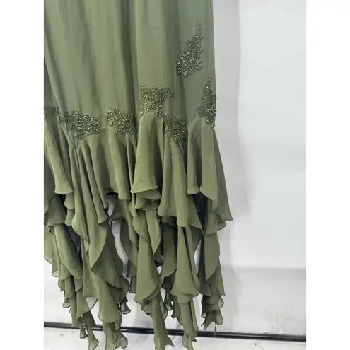 VTG Masoni Fairy Renaissance Whimsical Midi Dress Women 20 Green Goblin Gremlin Size undefined