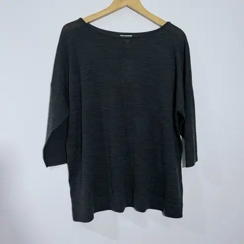 NWT J. Jill Washable Merino Wool Blouson Sleeve Pullover Gray Size XL Petite