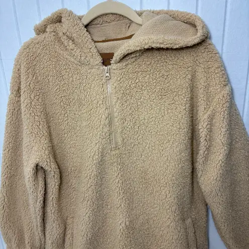 Koolaburra by UGG Brushed Back Sherpa Hoodie Pullover Irish Cream size M Size M