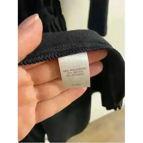 Black long sleeve pleated skirt midi dress long sleeves, large petite J Jill Black Size undefined