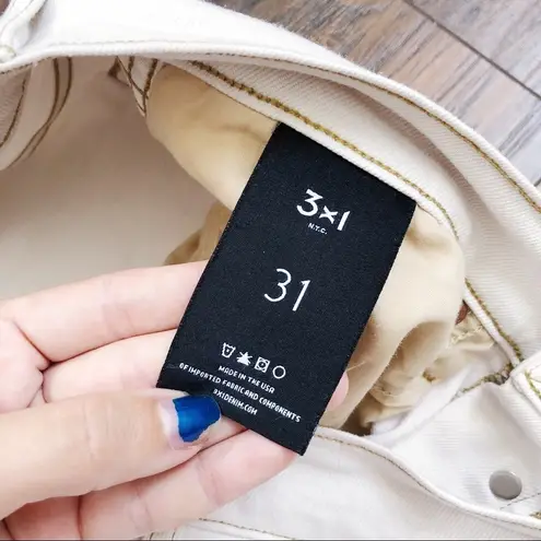 3x1 • Claudia jeans slim cropped high waist straight leg Pale Stone beige ecru