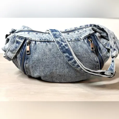 Blue Denim Hobo Bag Casual Crossbody Shoulder Purse Y2K