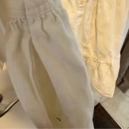 Apiece Apart Maurino Drop Waist White Collared Mini Dress | L