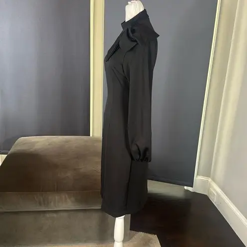 Women’s Black Long Sleeve Midi Pencil Dress with Bow Detail Size S NEW