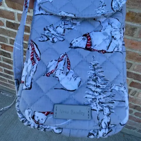 Vera Bradley  Set Carson Phone Crossbody Beary Merry bag & Polar Bear Charm