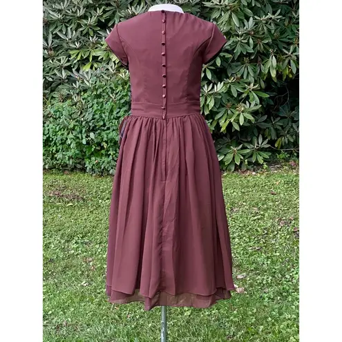 Light In The Box NWT size 6 Chocolate Brown Rockabilly Retro A Line Dress - Image 4