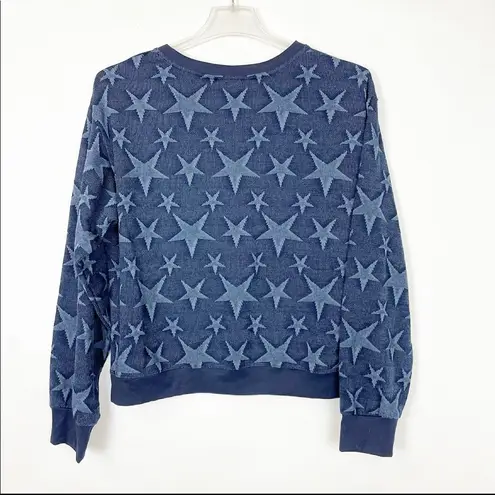 Kori  America B5259 Blue Sweatshirt star print sz M