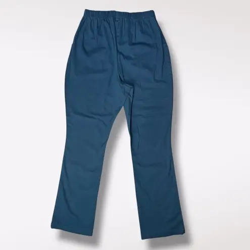 NWT Mainstreet Blues High Rise Pants Stretch Teal Elastic Waist Size 14W Blue