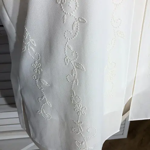 Vintage Beaded Cream Floral Top and Cardigan Set Large