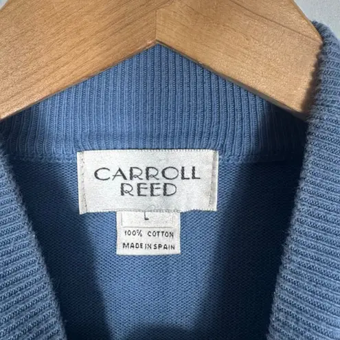 Carroll Reed Womens Blue Mock Neck Cotton Knit Sweater Pullover Sz L Size L