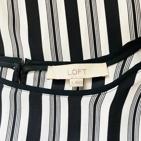 The Loft Black & White Striped Bell Sleeve Blouse