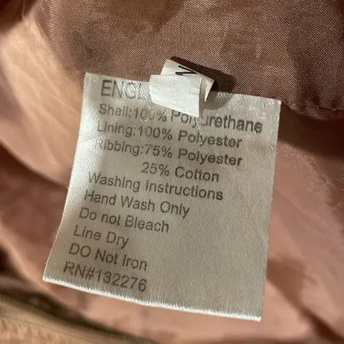 Coalition Girl Next Door Hooded Faux Leather Jacket Brown Size L