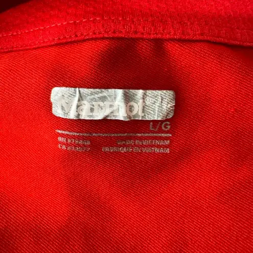 Marmot Red Long Sleeve 1/2 Zip Athletic Long Sleeve Tee Thumbholes Size L