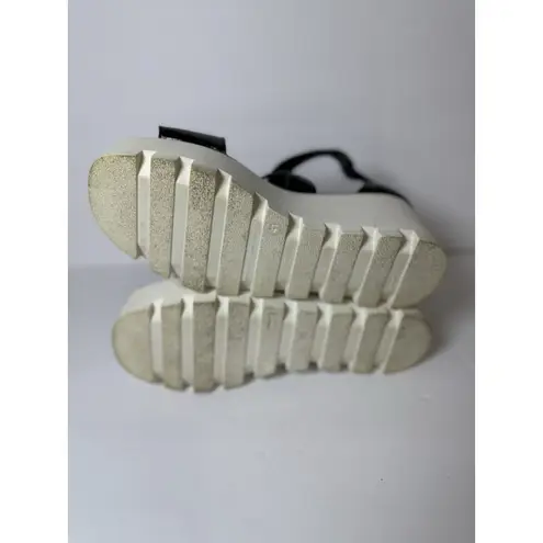 8100 Melrose Cross Strap Black Patent Buckle Wedge Sandal Women’s Size 41 Italy