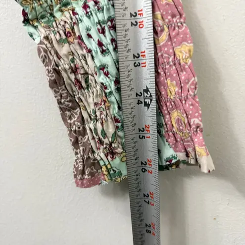 NEW Gigio USA Small Patchwork Smocked Top Cute Coquette Cottagecore Maximalism Pink