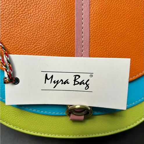 NWT Myra Bag Orange and Blue Crossbody Bag with Modern Design