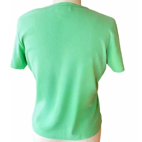 Pendleton Vintage Green Short Sleeve Cotton Top ~ Women's Size MEDIUM