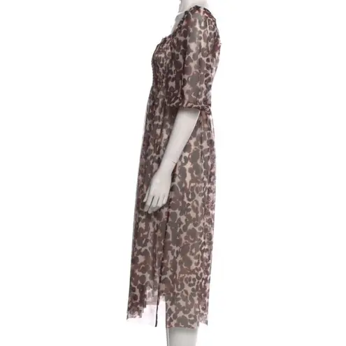 Baum und Pferdgarten animal print midi length square neck Tent Dress size XS Brown