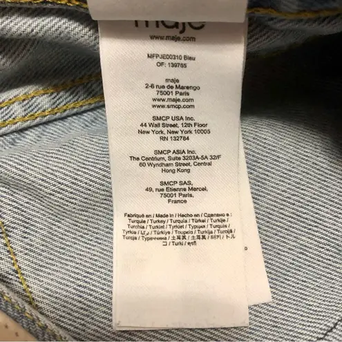 Maje Pandana Jeans Distressed Denim Patchwork Quilt Bandana Print Patches FR40 8