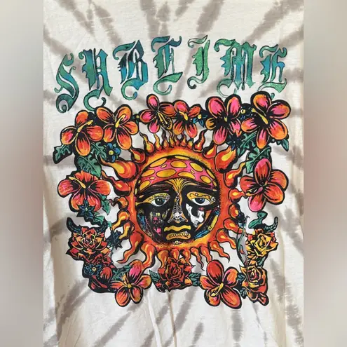 Urban Outfitters Sublime Graphic band tee tie dye beige colorful sun short sleeve oversized