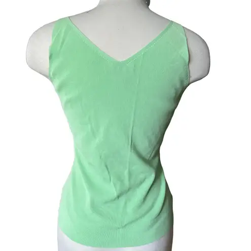 INC International Concepts Tank Top Green With Bow Accents Knit Size XL