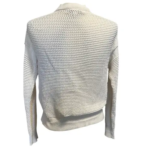 Elizabeth and James Open Knit Cardigan Sweater Women’s Small Ivory Cotton Blend