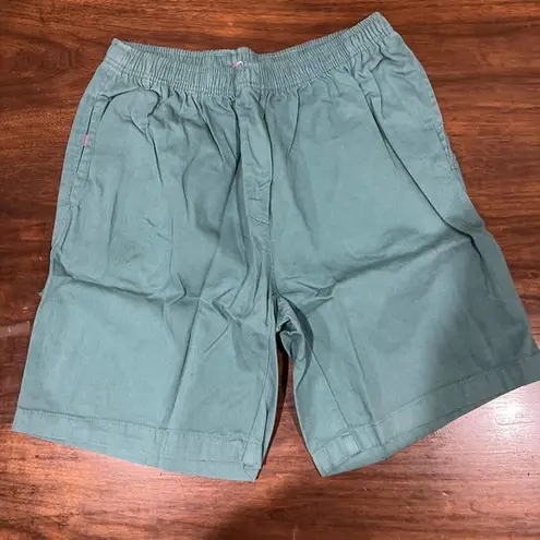 Woman Within  Shorts 14 W Elastic Waist Teal Pocket Mom Shorts