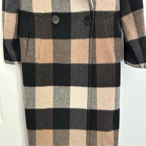 HiSo (hide society) Isabella long cashmere blend coat in camel buffalo plaid Black Size undefined