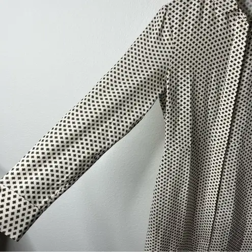 Jenni Kayne Silk Satin Button Front Shirt Dress Printed Cream Womens Size S