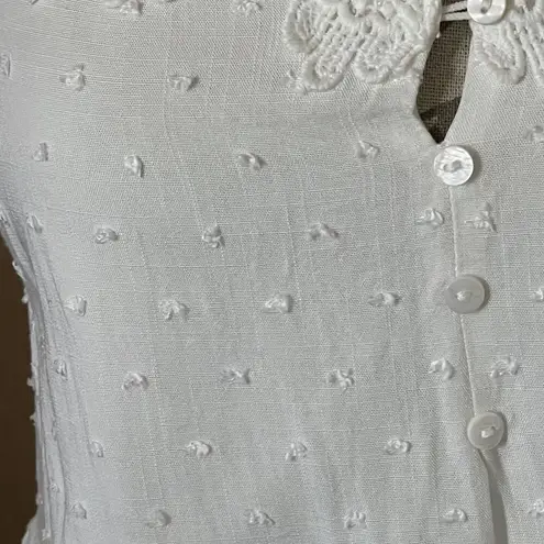 Urban Romantics Womens Blouse Tank Sz Small White Tiered Sleeveless Cottagecore