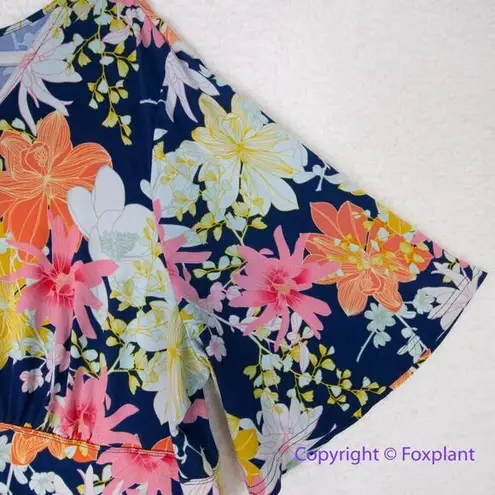 Leota Women's Short Sleeve Zoe Dress in Ginkgo Multi, size 2X