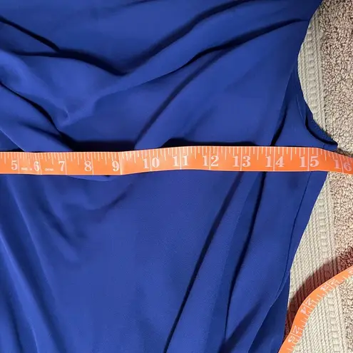 Vintage Ferrali Royal Blue Dress XS/S Spaghetti Strap Cowl Neck Midi