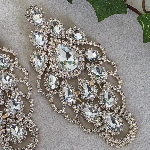 Boutique Large Statement Glam Teardrop Earrings