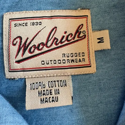 Woolrich Vintage Chambray Shirt M – Embroidered Barn Fall Farmhouse Scene