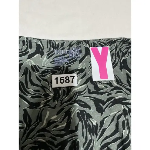 Womans Terra & Sky Green Short Sleeve Long Peasant Dress 1x 16w To 18w