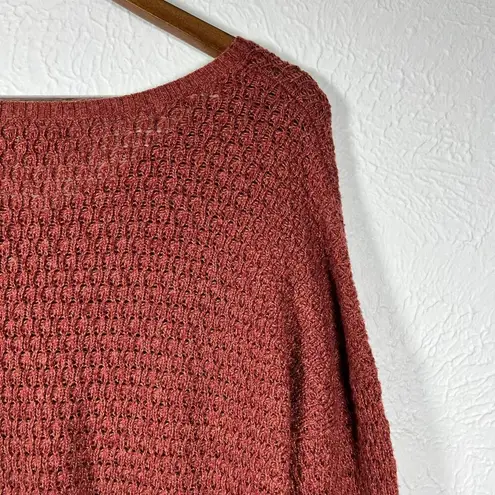 American Eagle  AE Women's Large Maroon Pullover Open Knit Cotton Wool Sweater