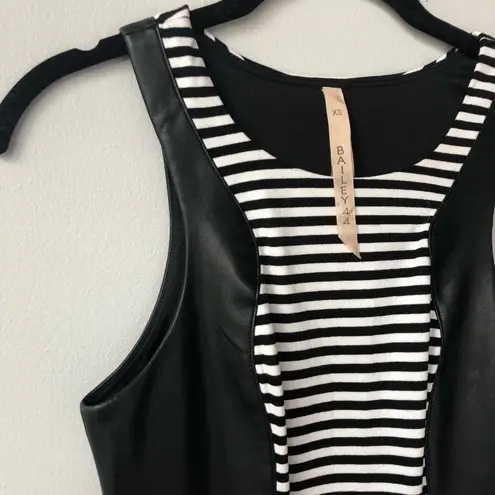 BAILEY 44 Gyroscope Faux Leather Paneled Stripe Dress Revolve
