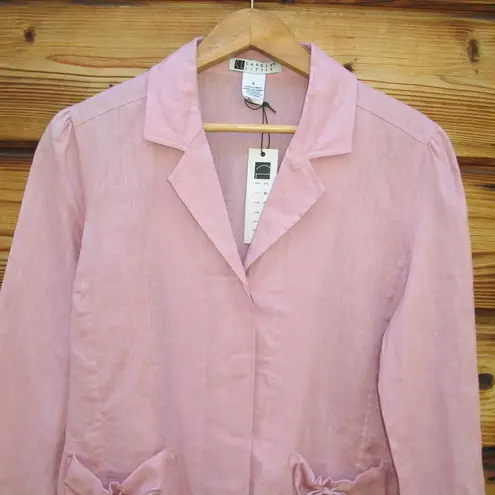 Pink Linen Top Jacket Shacket Pink Size 6
