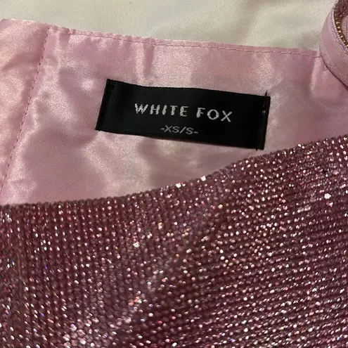 White Fox Boutique White Fox Pink glitter/rhinestone crop top.