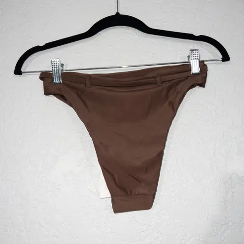 ANDIE NWT Brown Espresso The Riviera High Waisted Bikini Bottom Size XS