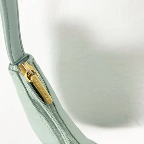 Stone Mountain Green Soft Leather Adjustable Strap Zipper Closure Shoulder Bag