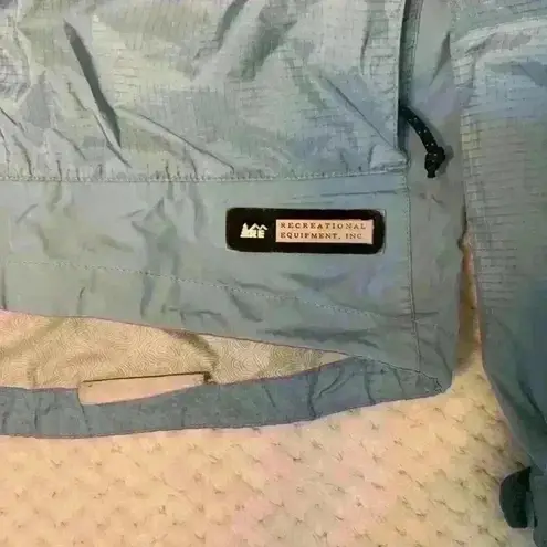 Rei blue Raincoat sz M * flawed* hiking biking running camping outdoor canoeing