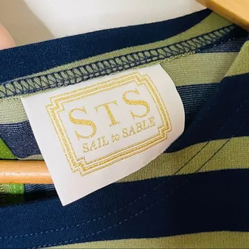 Sail To Sable Striped Flounce Dress Mini Size 8