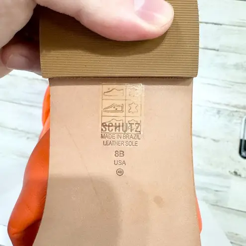 Schutz Sandals Women Size 8 Puffy Fairy Leather Slide Puffed Cross Over Summer