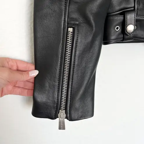 ANINE BING NWT Benjamin Leather Moto Jacket in Black Sz XS