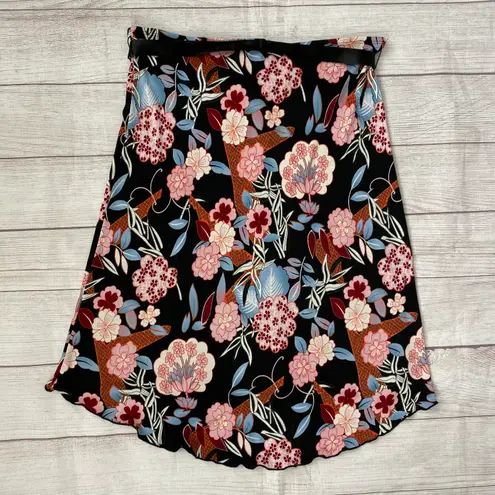 To The Max women S floral print hi-low skirt w/satin tie belt