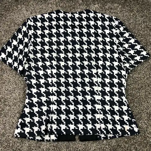 Houndstooth Positive Attitude Vintage Women’s  Zip Up Blouse Size 12