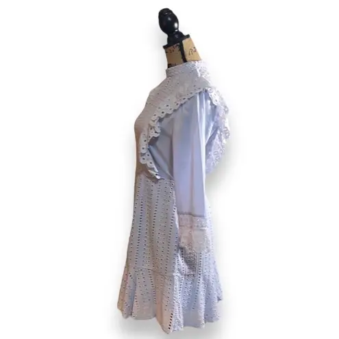 The Clothing Company Eyelet Baby Blue Ruffle Mini Dress Size Large