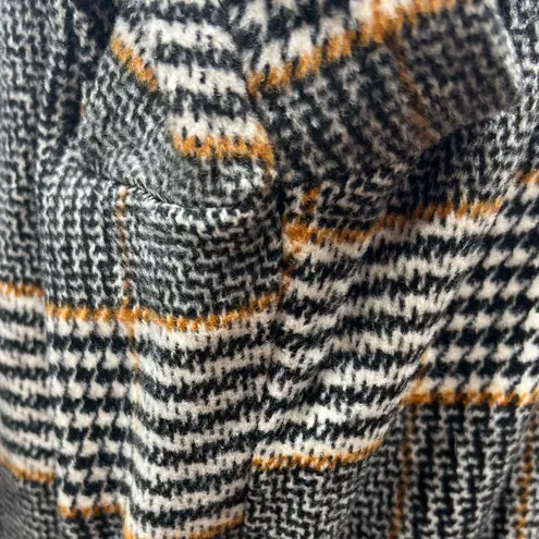 Revamped Plaid Houndstooth Wrap Coat M